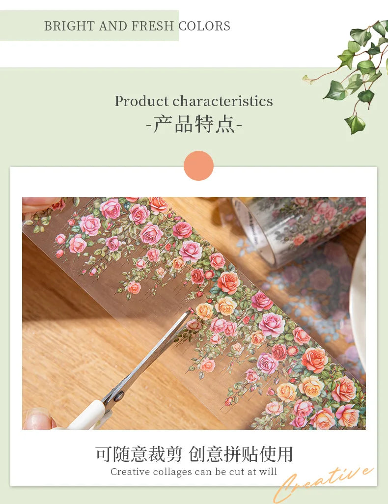 Fresh Vine PET Tape Roll for Scrapbooking & DIY Crafts