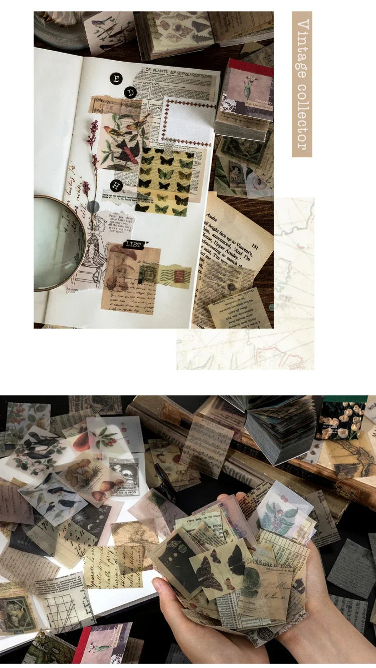 366-Piece Vintage Scrapbook Paper & Deco Stickers for Crafting
