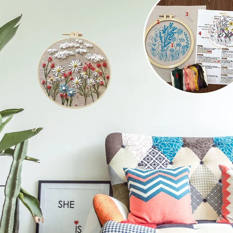 Beginner’s Floral Embroidery Kit – Complete, Easy-to-Follow DIY Project