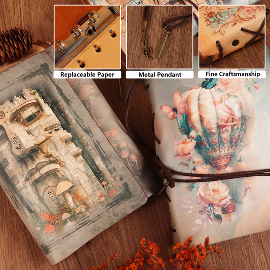 Vintage Waterproof Cowhide Journal for Journaling, Scrapbooking, and Crafts