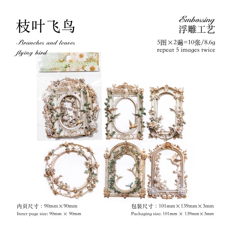 10-Piece 3D Hollow Frame Paper Set for Creative Crafts