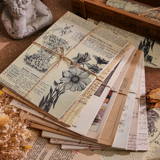 30-Piece Vintage Large Paper Set for Scrapbooking & DIY Projects