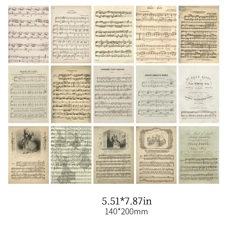 30-Piece Vintage Large Paper Set for Scrapbooking & DIY Projects