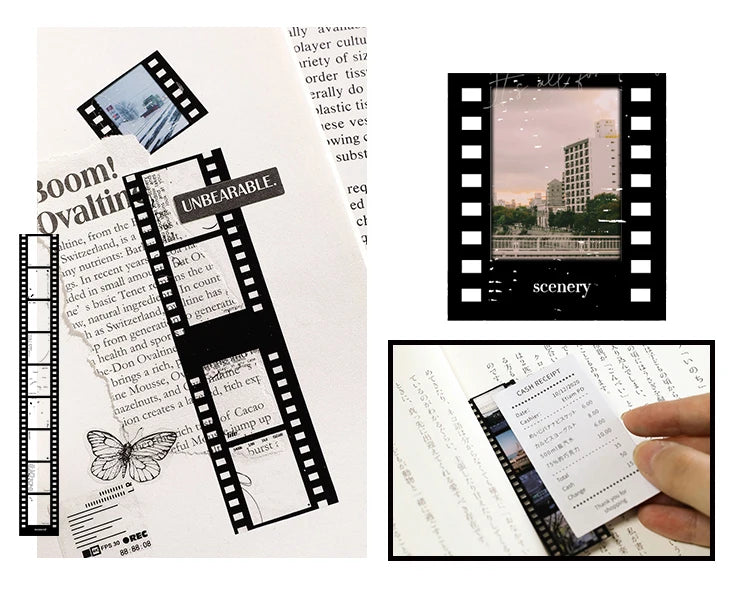 Retro Film-Themed PET Tape for Scrapbooking, Journaling, and Crafts