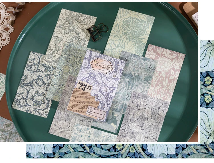 60-Piece Vintage Literature & Art Hand Tent Paper Set