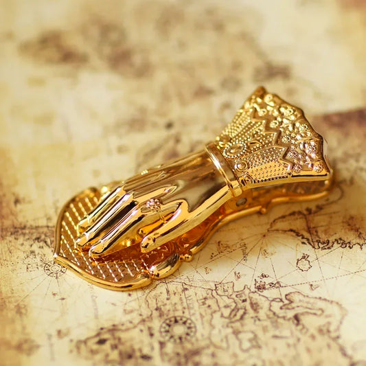 Gold-Colored Hand-Shaped Vintage Notebook Clip for Bookshelf Decor