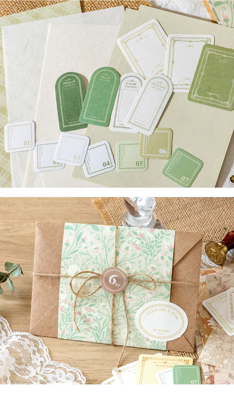 6-Style Vintage Plant Paper Set for Journaling & Scrapbooking Crafts