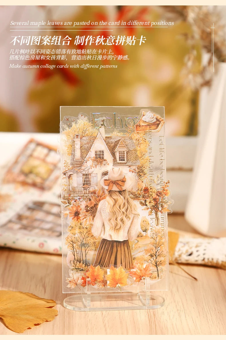 20-Sheet PET Die-Cut Sticker Book with Four-Season Scenery Designs