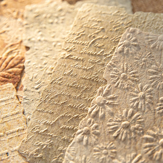 28-Piece Vintage Relief Texture Paper Set for Scrapbooking and Crafts