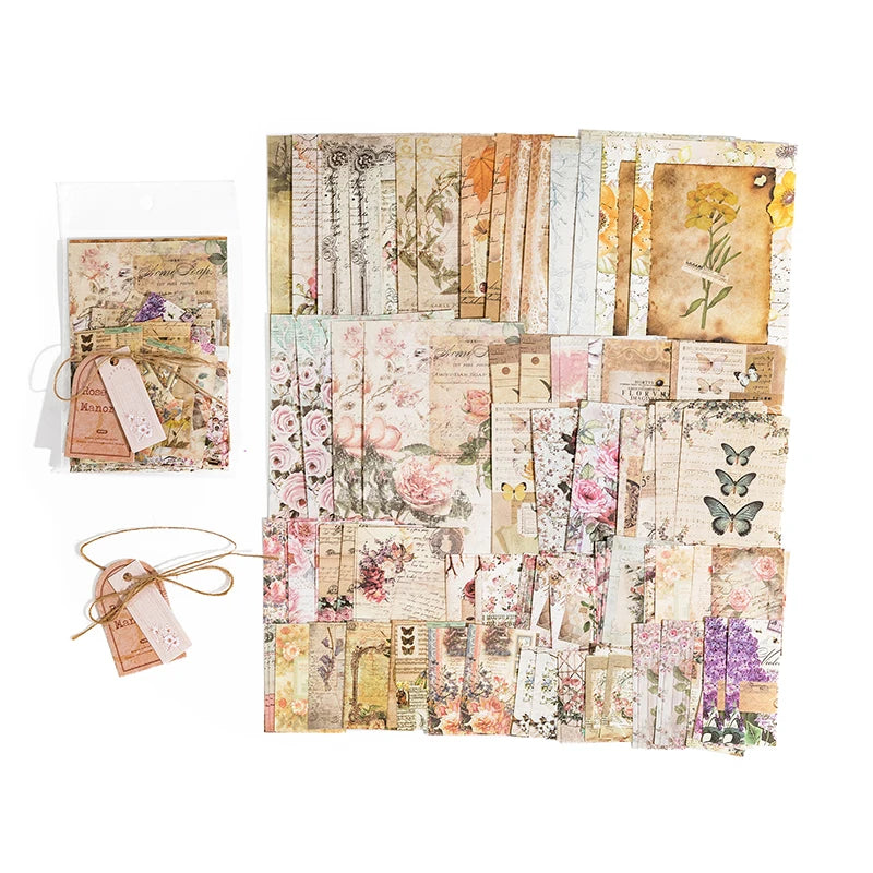 100-Piece Vintage Aesthetic Paper Set for Journaling & Scrapbooking Crafts