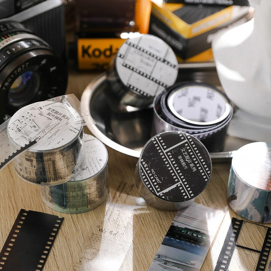 Retro Film-Themed PET Tape for Scrapbooking, Journaling, and Crafts