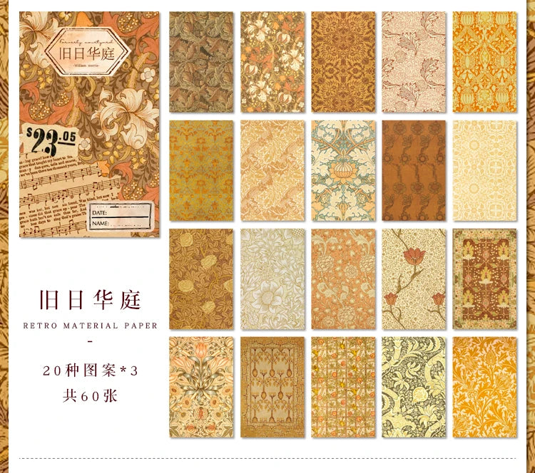60-Piece Vintage Literature & Art Hand Tent Paper Set
