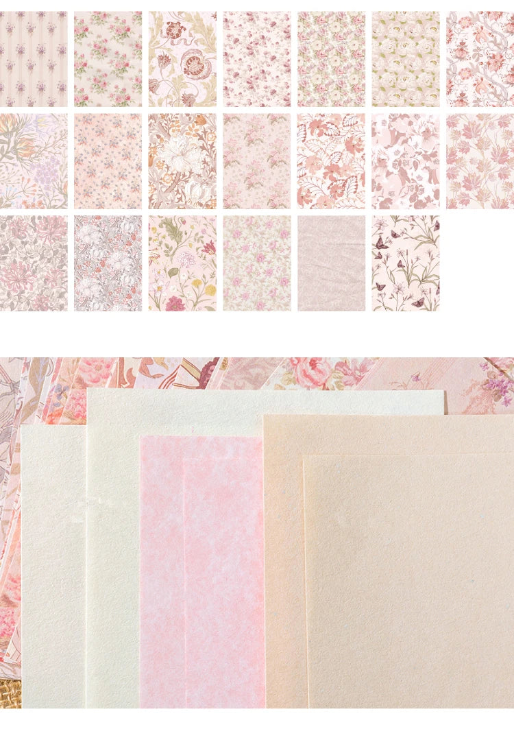 6-Style Vintage Plant Paper Set for Journaling & Scrapbooking Crafts