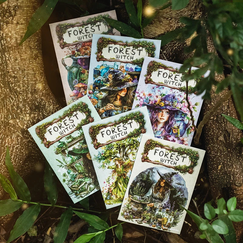 30-Piece Forest Witch Series PET Stickers for Scrapbooking & Journals
