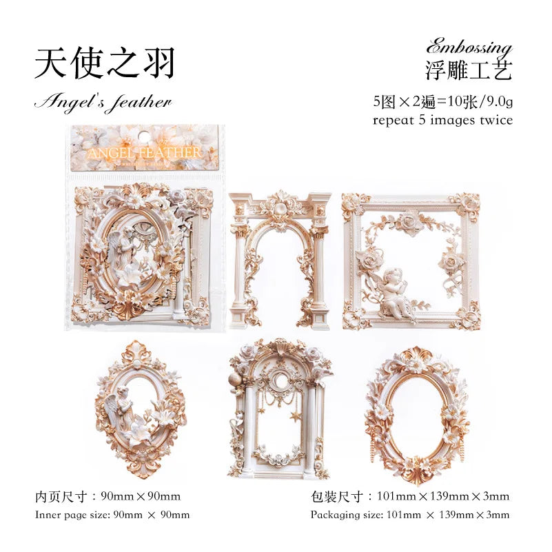 10-Piece 3D Hollow Frame Paper Set for Creative Crafts