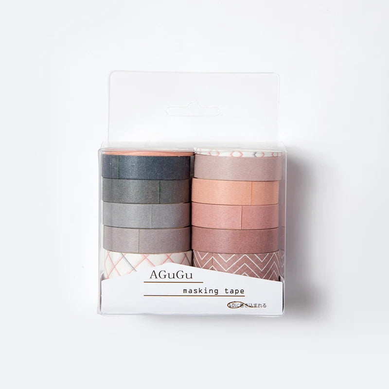 10-Roll Kawaii Washi Tape Set for Scrapbooking and DIY Crafts