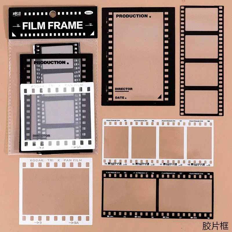 15 Sheets Vintage Photo Film Frame PET Stickers for Crafting