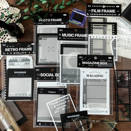 15 Sheets Vintage Photo Film Frame PET Stickers for Crafting
