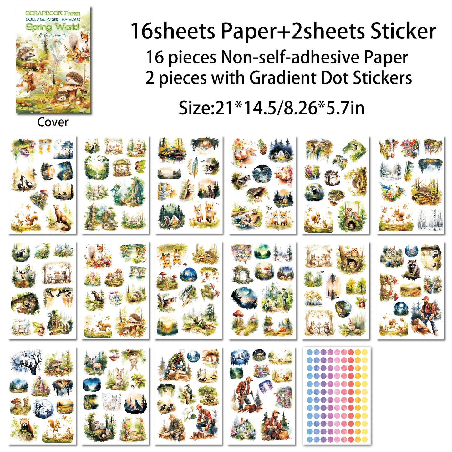 18-Sheet Mushroom Forest Cutout Book with 150+ Images for Crafts