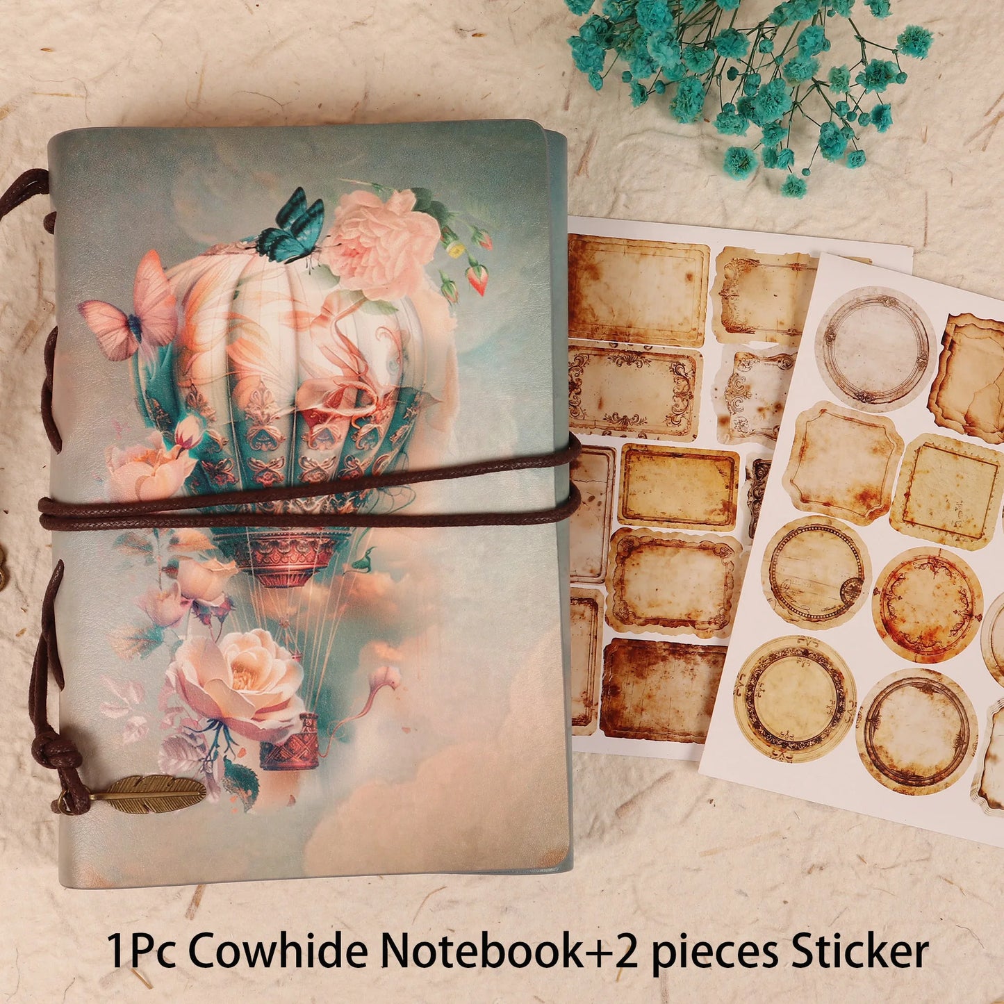 Vintage Waterproof Cowhide Journal for Journaling, Scrapbooking, and Crafts