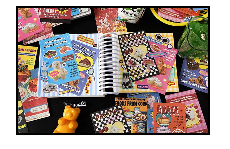 30-Piece Cute Retro Poster Paper Set for Scrapbooking & Journaling
