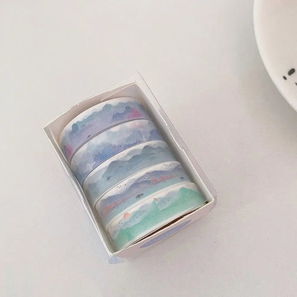 5-Piece Multicolor Washi Tape Set for Scrapbooking, Journaling, Crafts