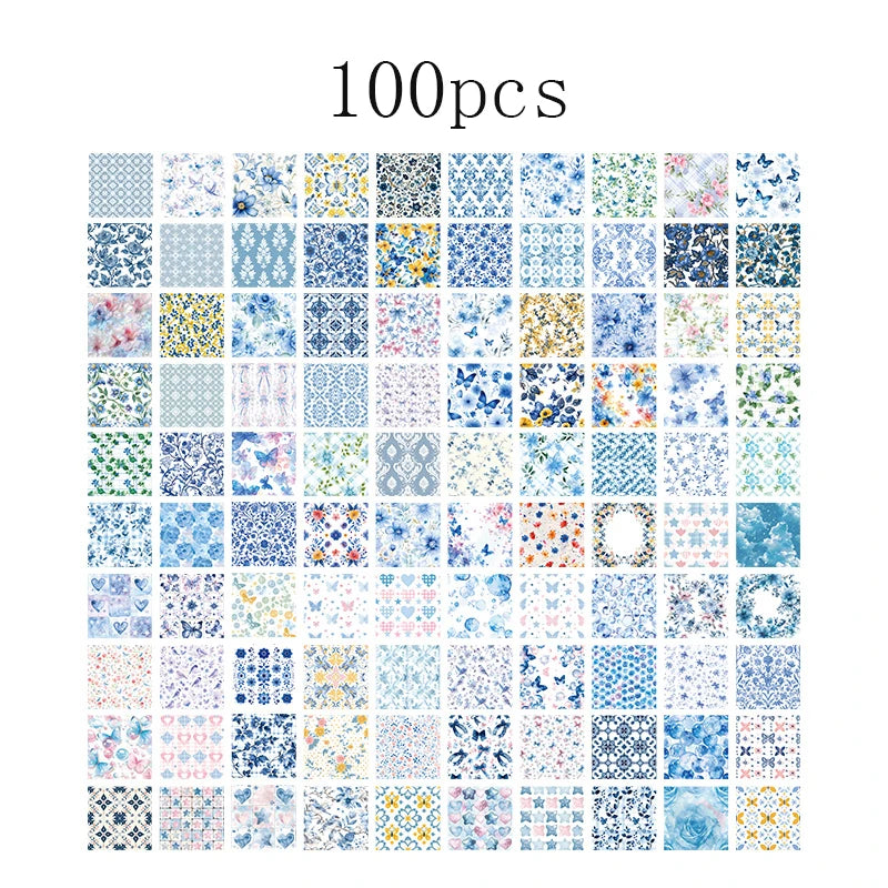 100-Piece Vintage Paper Set for Scrapbooking and Crafting Projects
