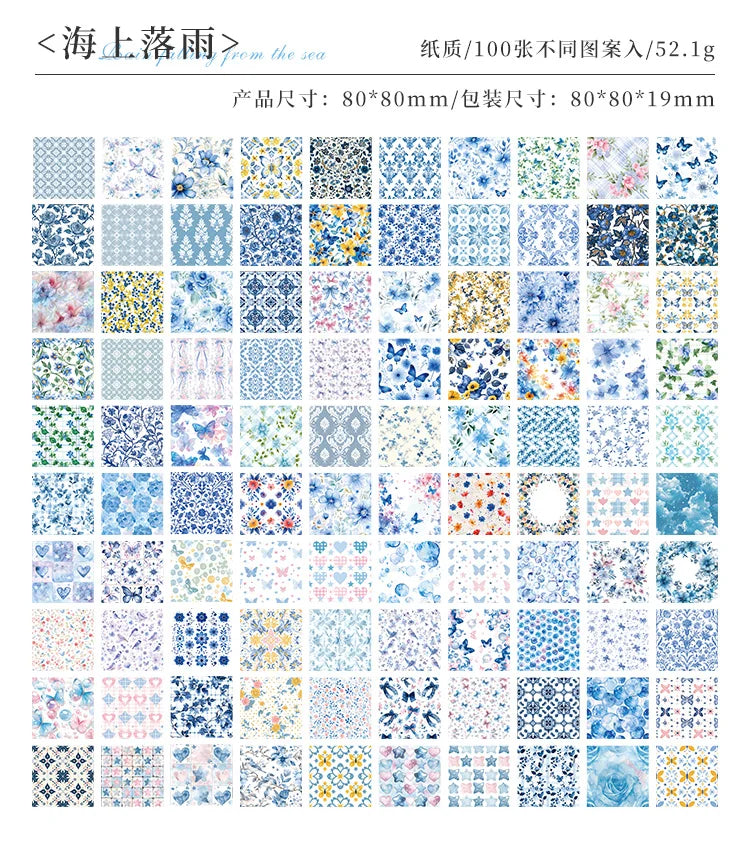 100-Piece Vintage Paper Set for Scrapbooking and Crafting Projects