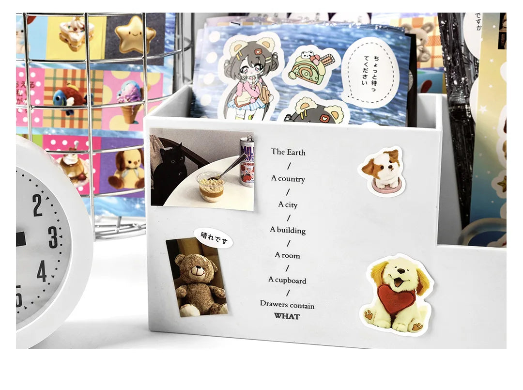 20-Piece Vintage Label PET Scenery Stickers for Scrapbooking & Crafts