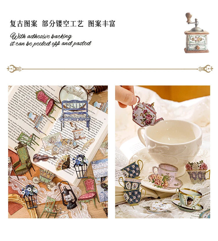 30-Piece Floating Kawaii Baroque Stickers for Scrapbooking & DIY Crafts