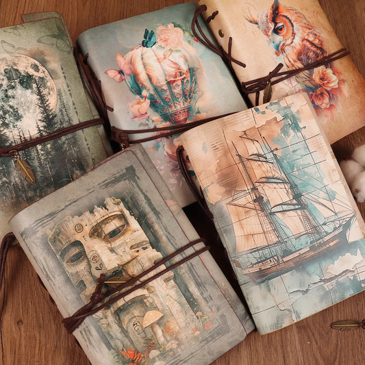 Vintage Waterproof Cowhide Journal for Journaling, Scrapbooking, and Crafts