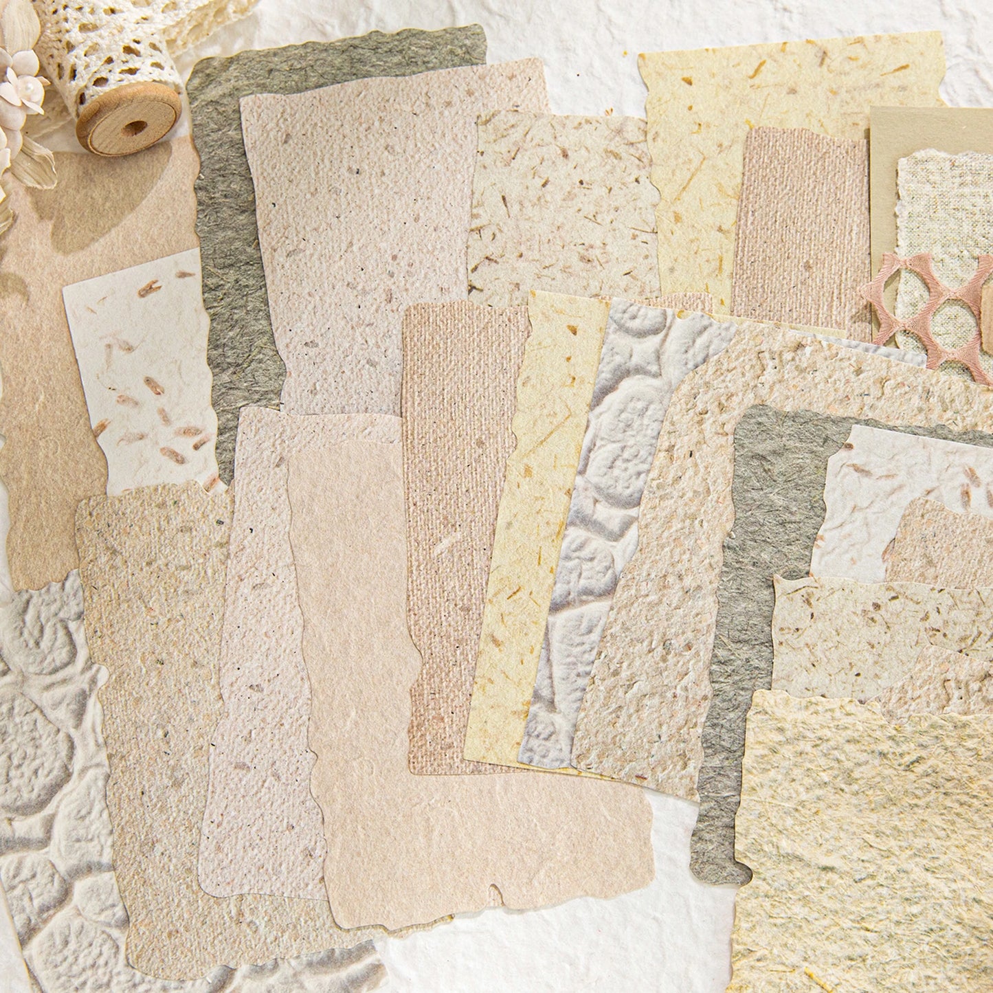 28-Piece Vintage Relief Texture Paper Set for Scrapbooking and Crafts