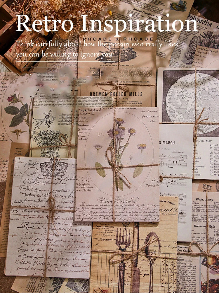 30-Piece Vintage Large Paper Set for Scrapbooking & DIY Projects