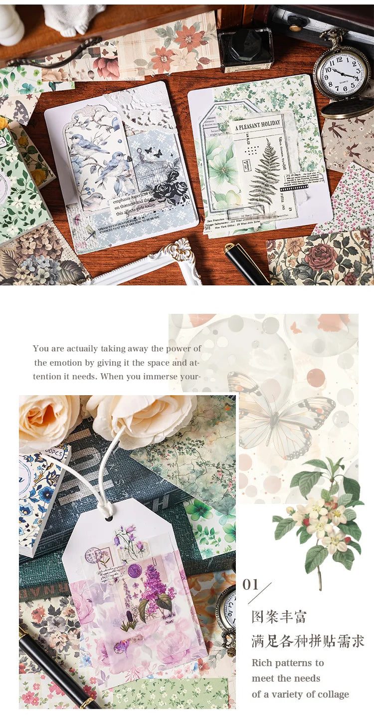 100-Piece Vintage Paper Set for Scrapbooking and Crafting Projects