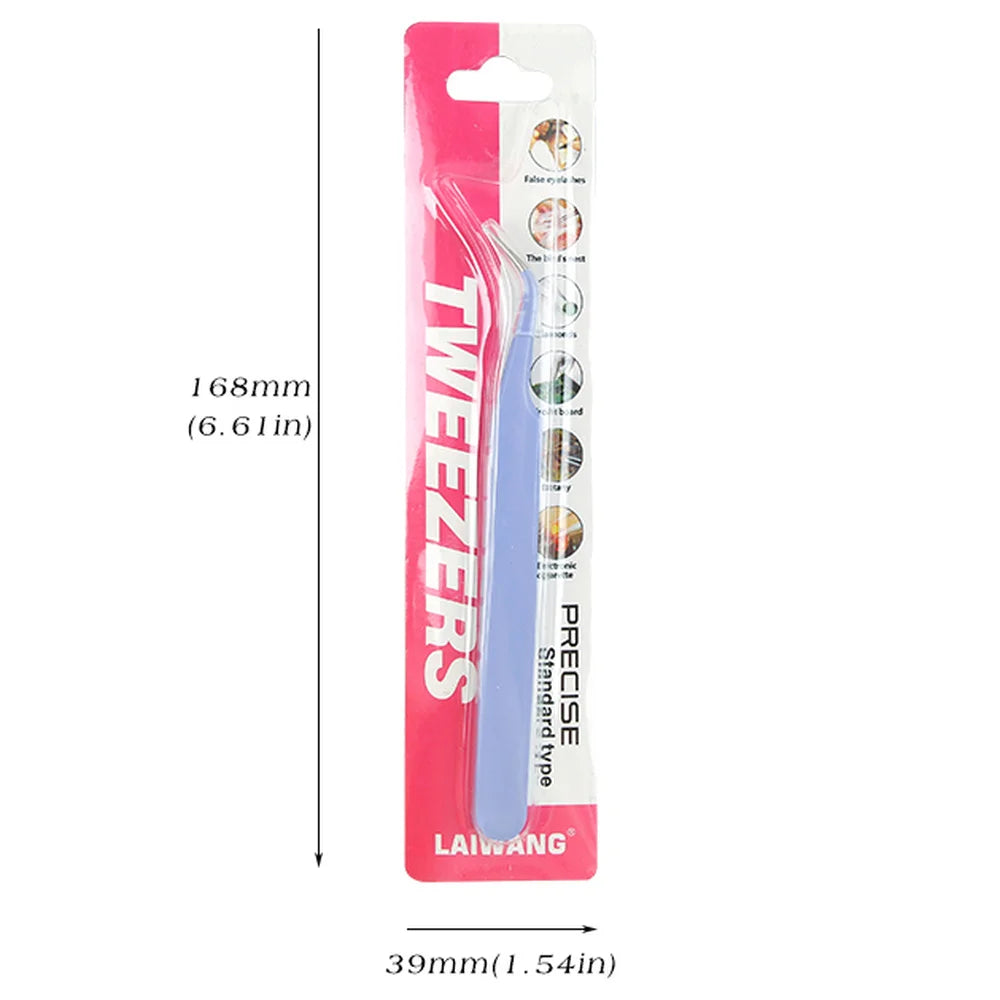 8-Style Candy Color Tweezers – Precision Stainless Steel Tool Set