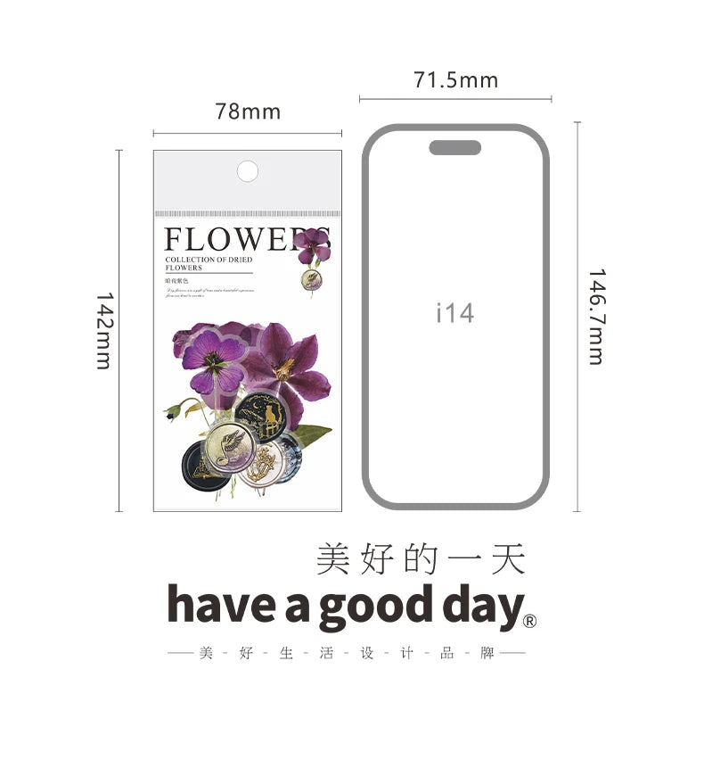 40-Piece Floral Sticker Kit for Scrapbooking and DIY Crafts
