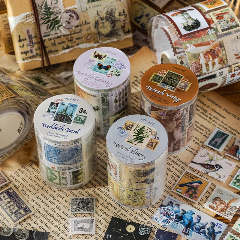 55mm x 2m Vintage Stamp Tape for DIY Crafts and Scrapbooking