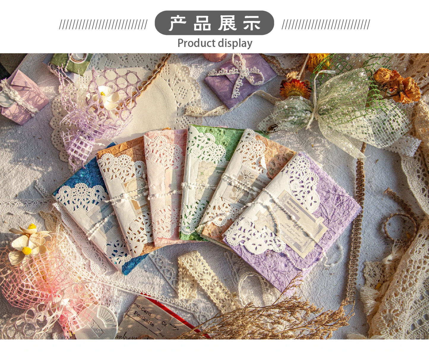 16-Piece Vintage Lace Paper Set for Scrapbooking and Journaling