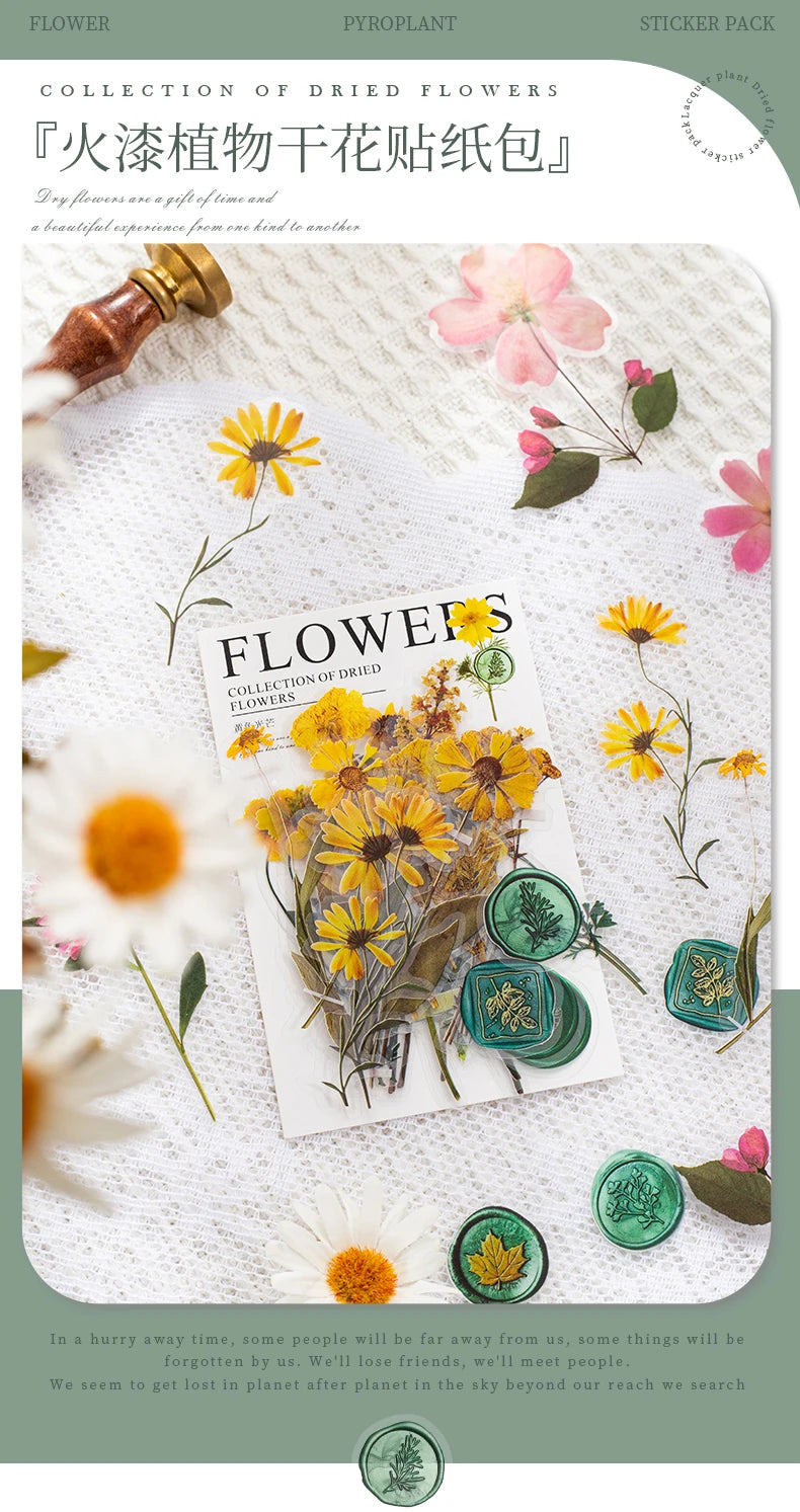 40-Piece Floral Sticker Kit for Scrapbooking and DIY Crafts