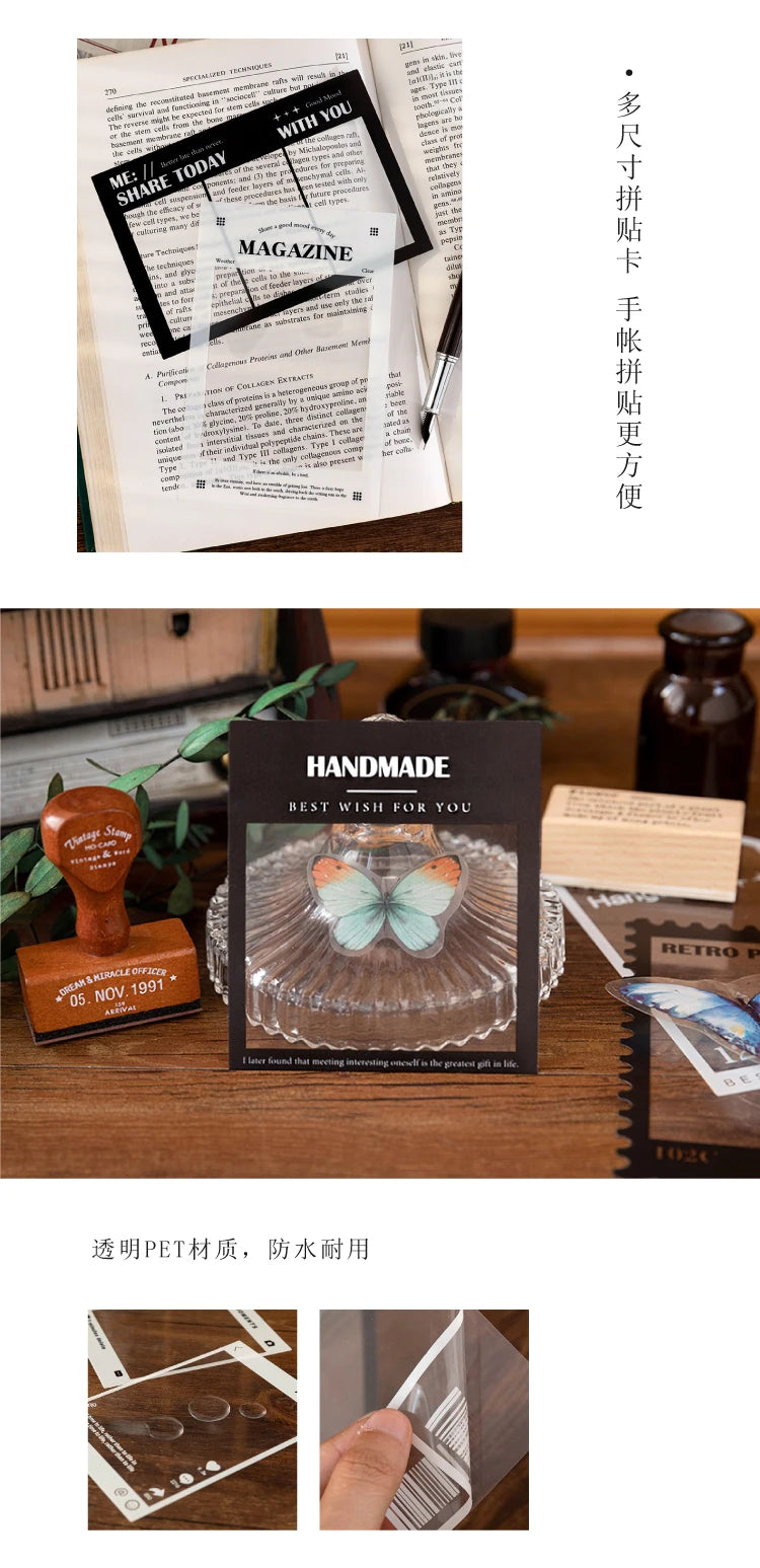 15 Sheets Vintage Photo Film Frame PET Stickers for Crafting
