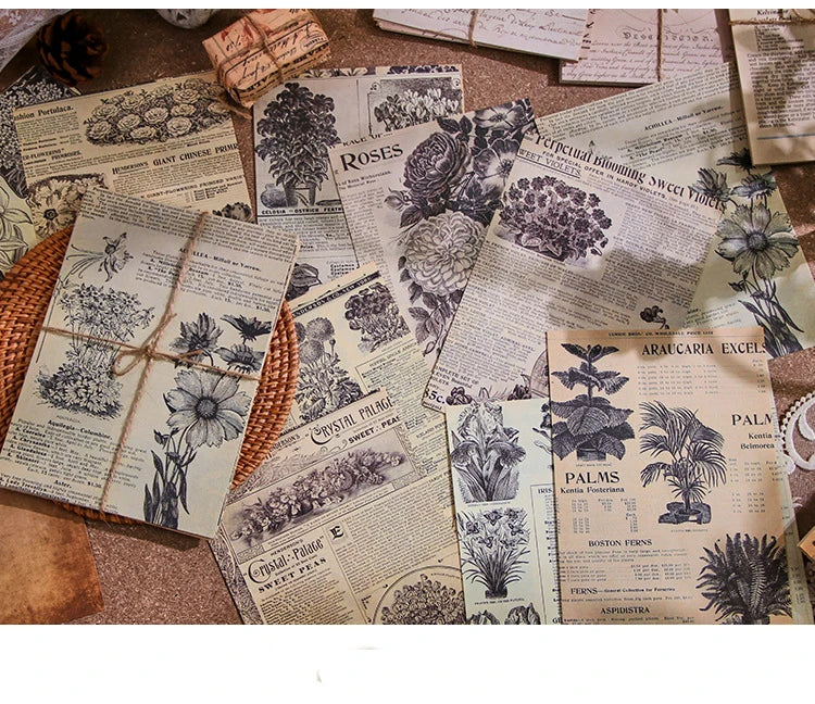 30-Piece Vintage Large Paper Set for Scrapbooking & DIY Projects