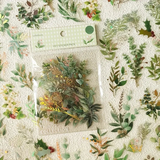 40-Piece Roaming Dreams Vintage Flower & Plant Sticker Set