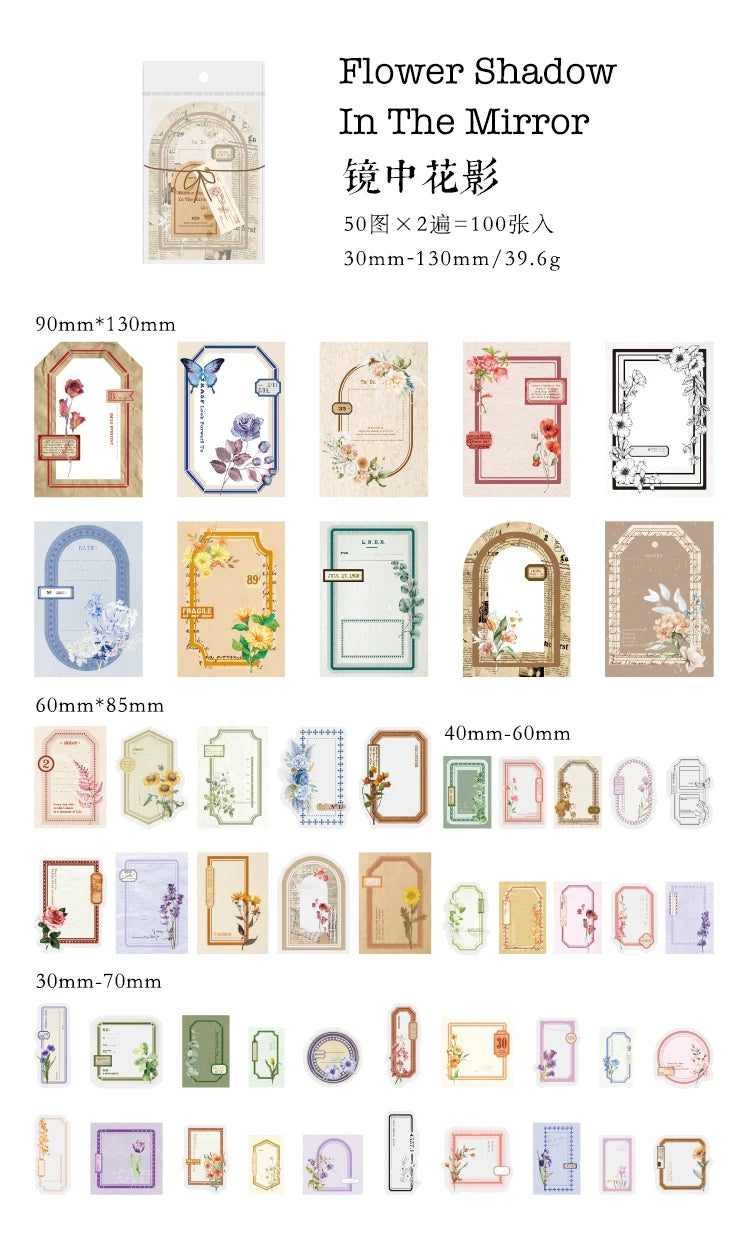 100-Piece Vintage Aesthetic Paper Set for Journaling & Scrapbooking Crafts