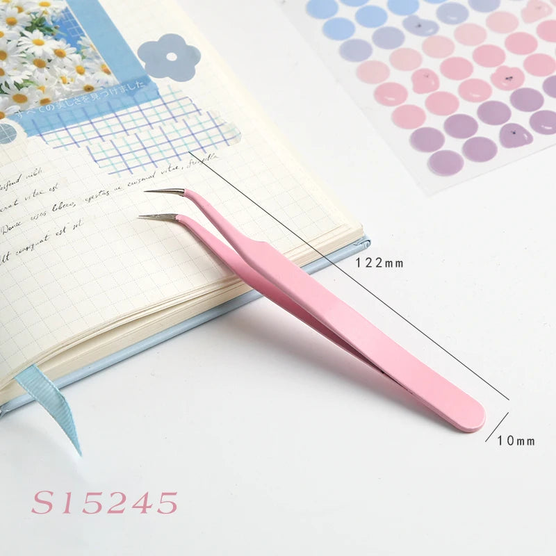 8-Style Candy Color Tweezers – Precision Stainless Steel Tool Set