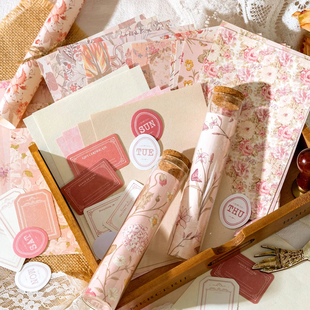 6-Style Vintage Plant Paper Set for Journaling & Scrapbooking Crafts