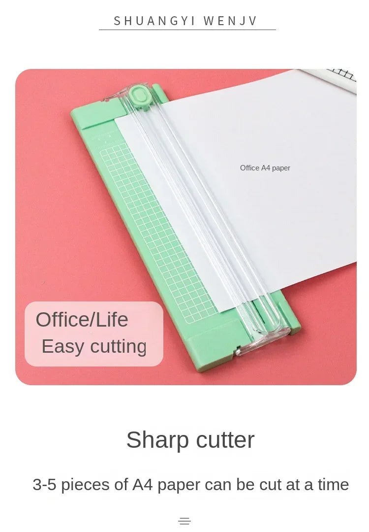Dual-Action A4 Paper Cutter with Precision Blade & Ruler