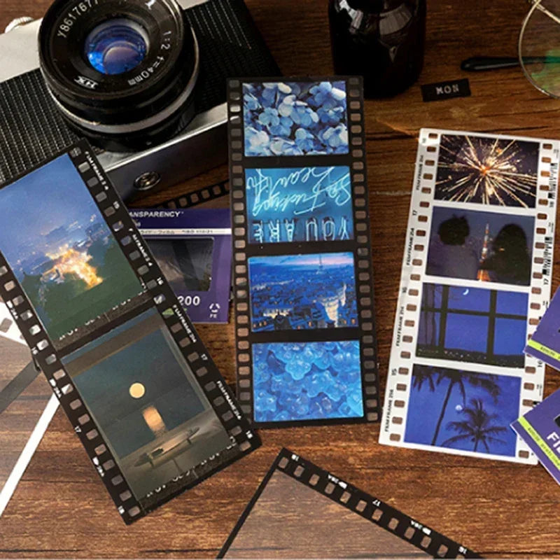 15 Sheets Vintage Photo Film Frame PET Stickers for Crafting