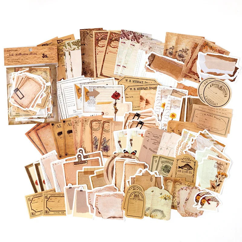 100-Piece Vintage Ivory White Note Paper Set for Creative Crafts