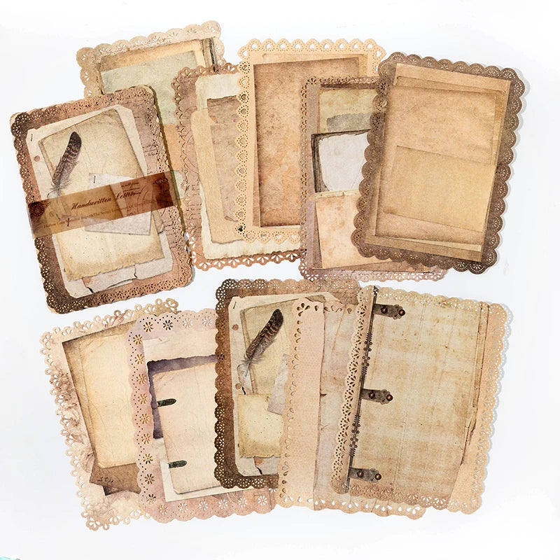 10-Piece Vintage Floral Lace Paper Set for Scrapbooking and Crafting