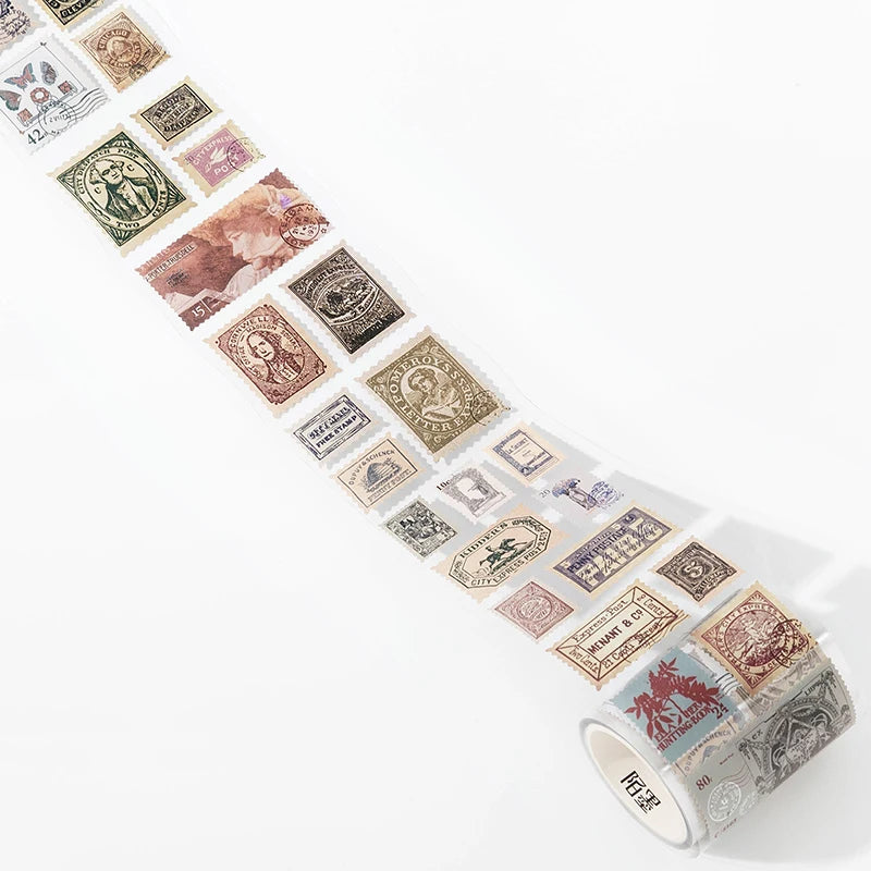 55mm x 2m Vintage Stamp Tape for DIY Crafts and Scrapbooking